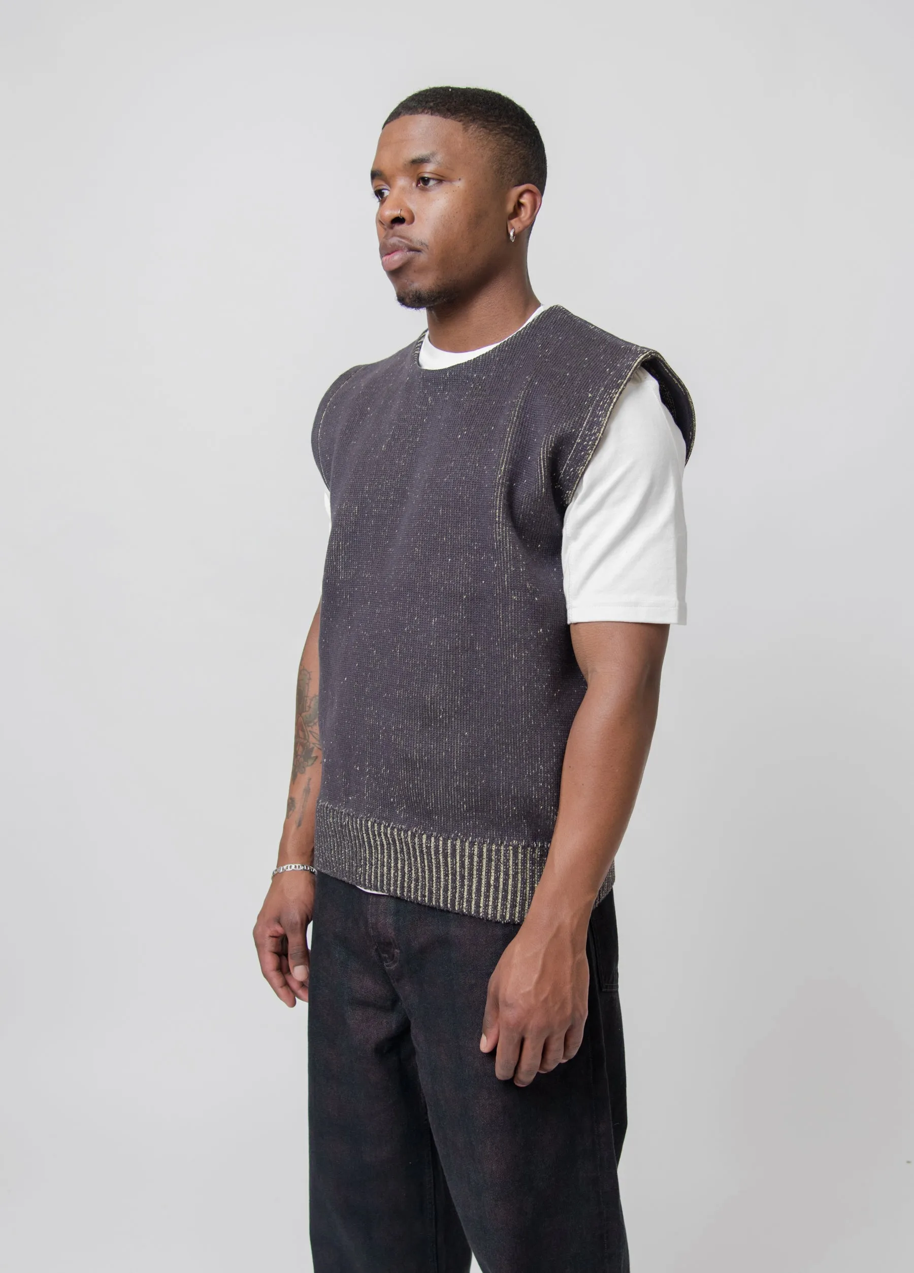 Aimless Compact Knit Vest Herren Grey