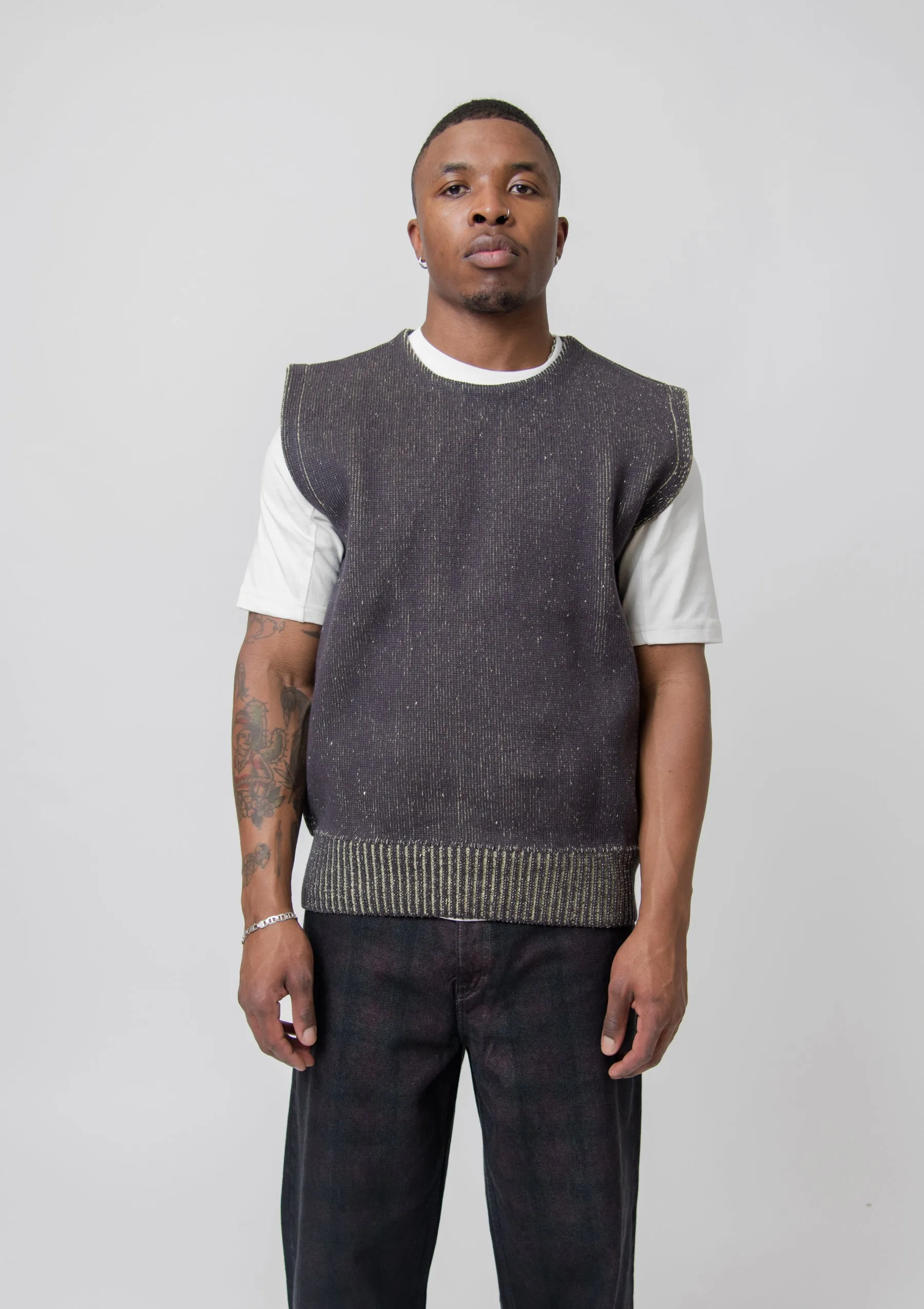 Aimless Compact Knit Vest Herren Grey