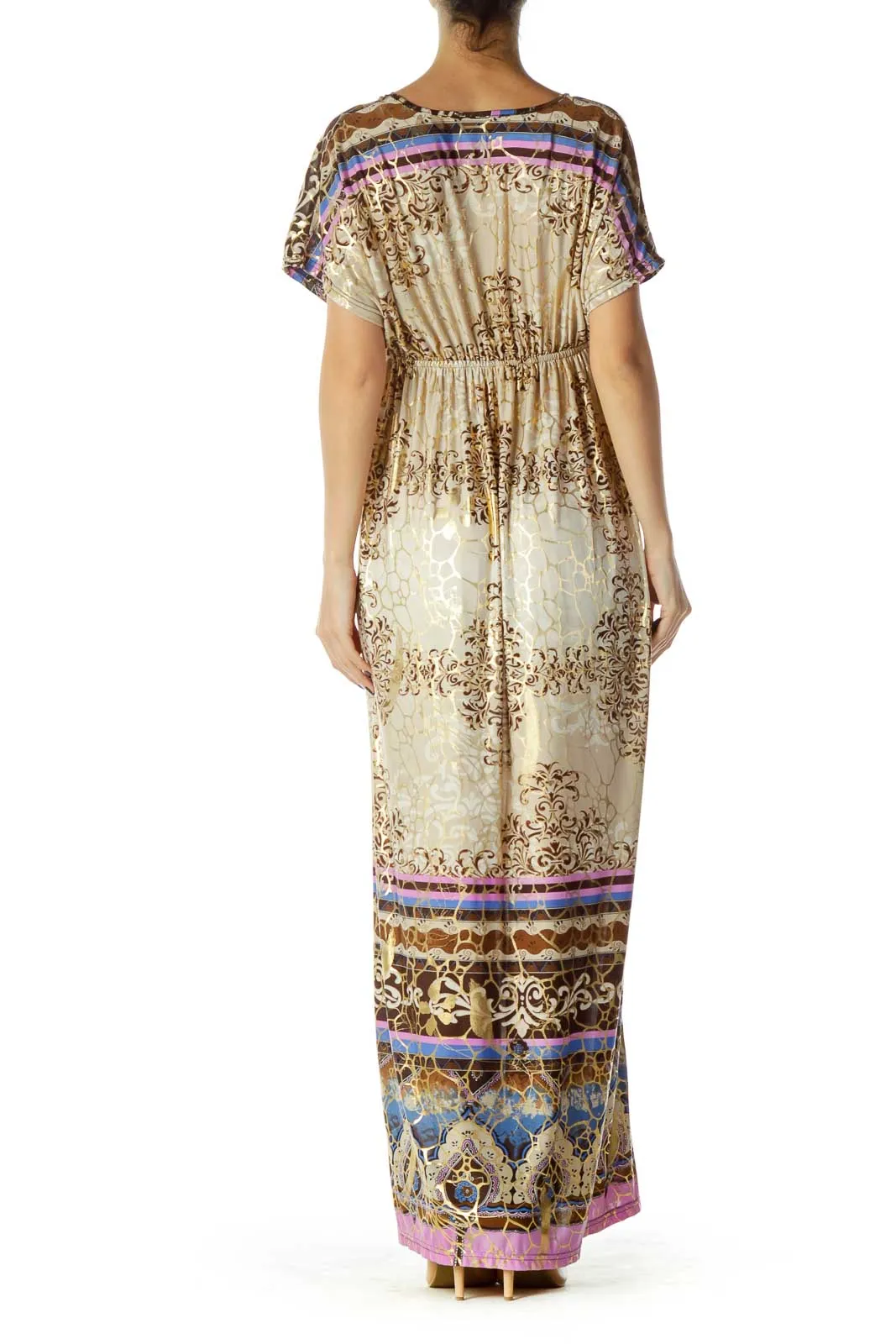 Beige Multicolor Maxi Dress