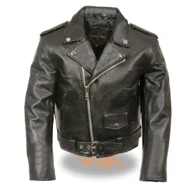 BLACK SH2010 Toddlers Black Classic Motorcycle Leather Jacket