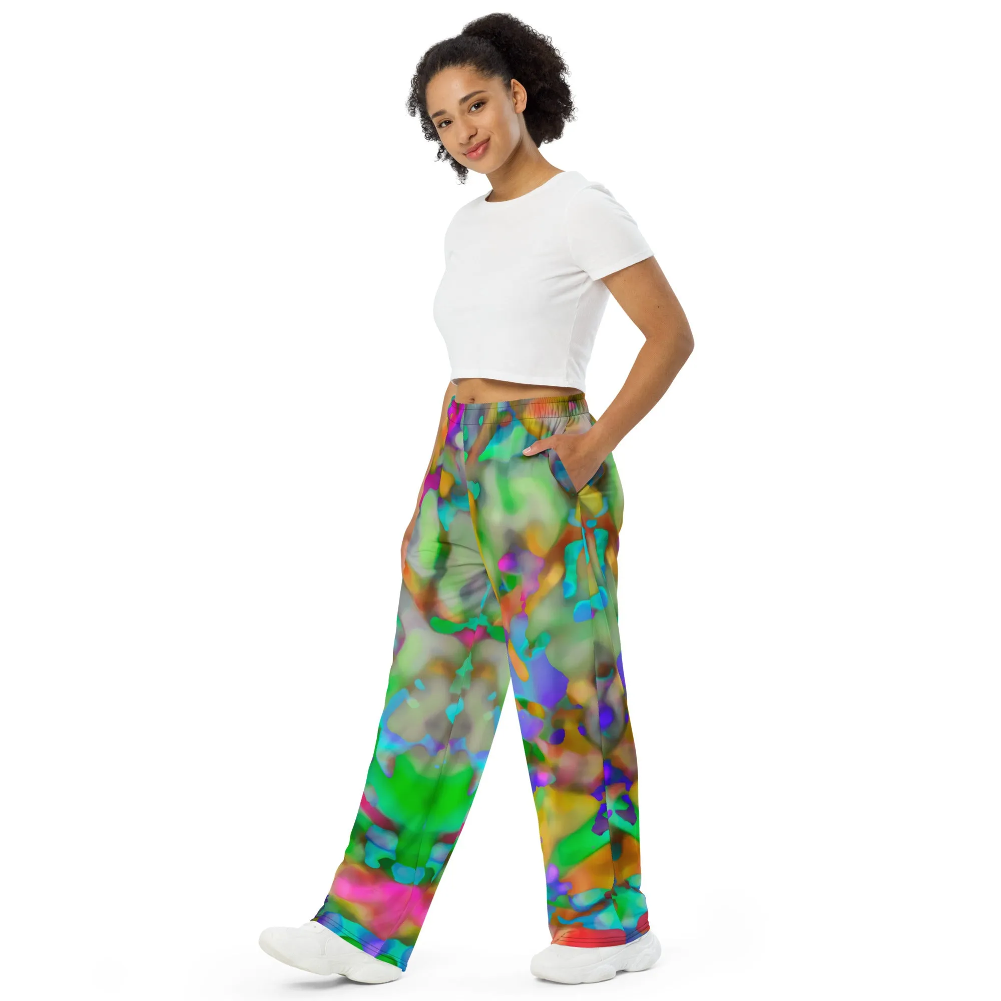 Bus All-over print unisex wide-leg pants