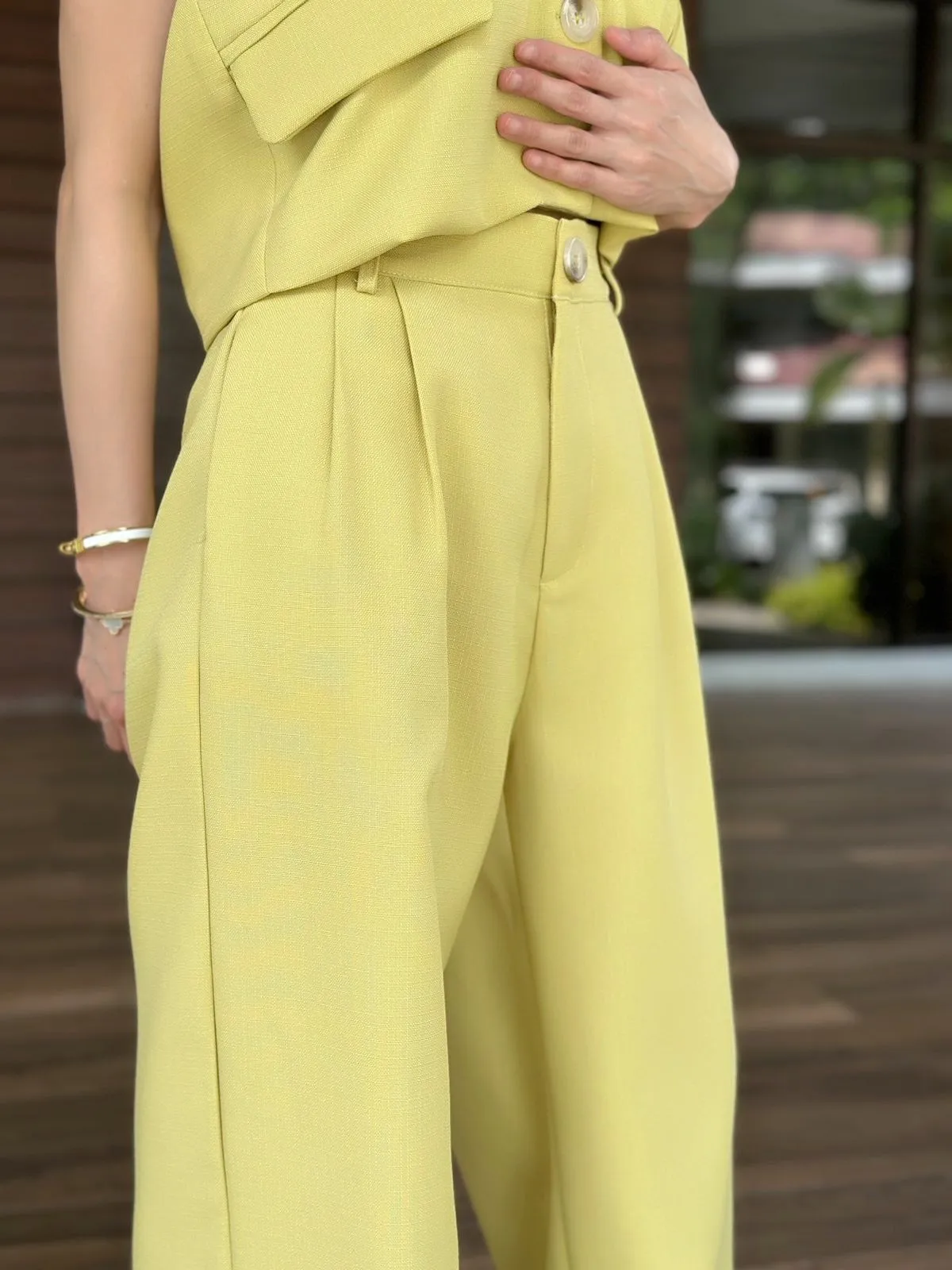 Caprice Wide Pants in Yellow