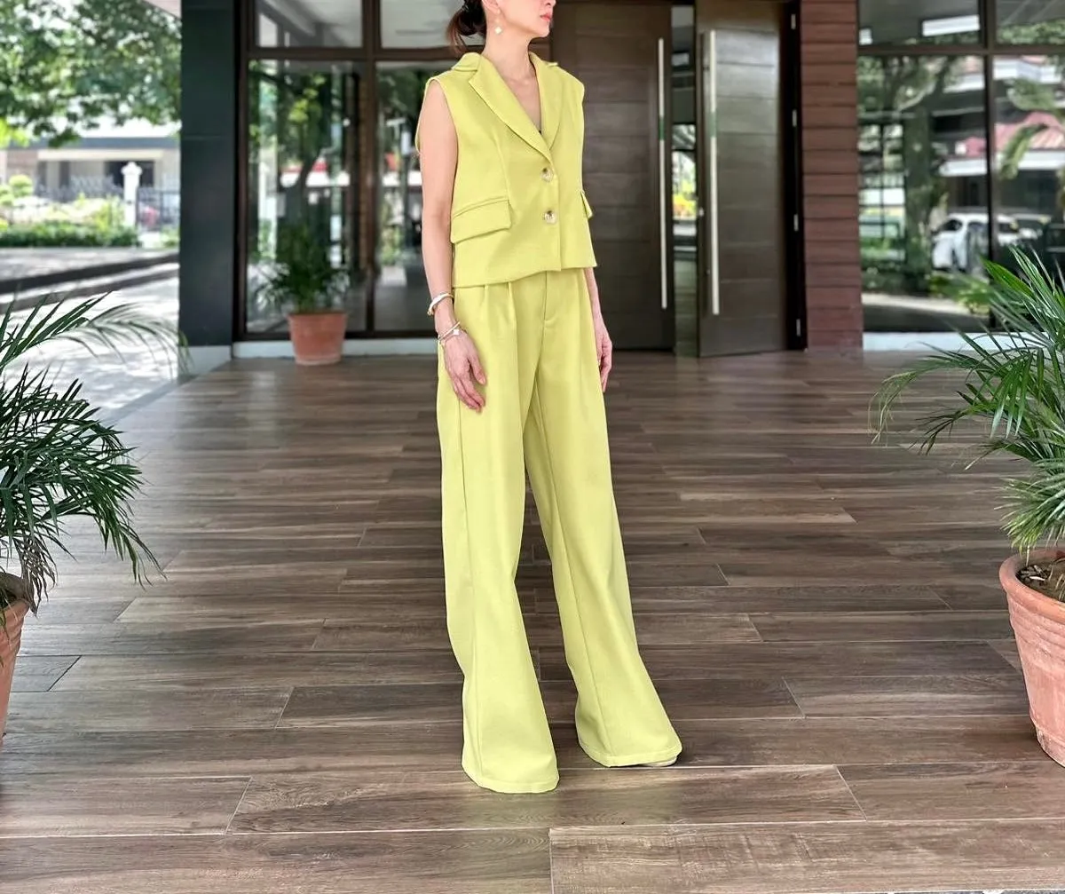 Caprice Wide Pants in Yellow