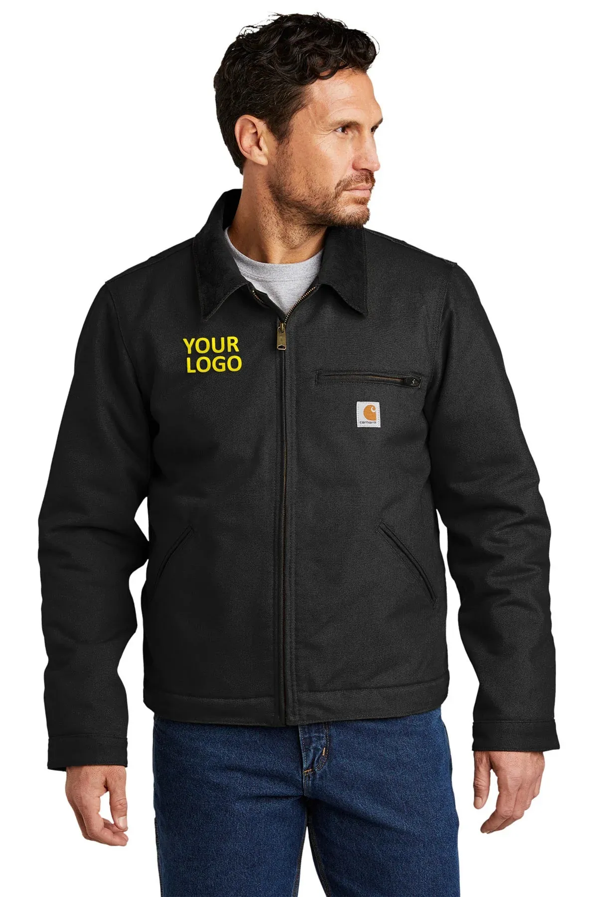 Carhartt Tall Duck Detroit Branded Jackets, Black