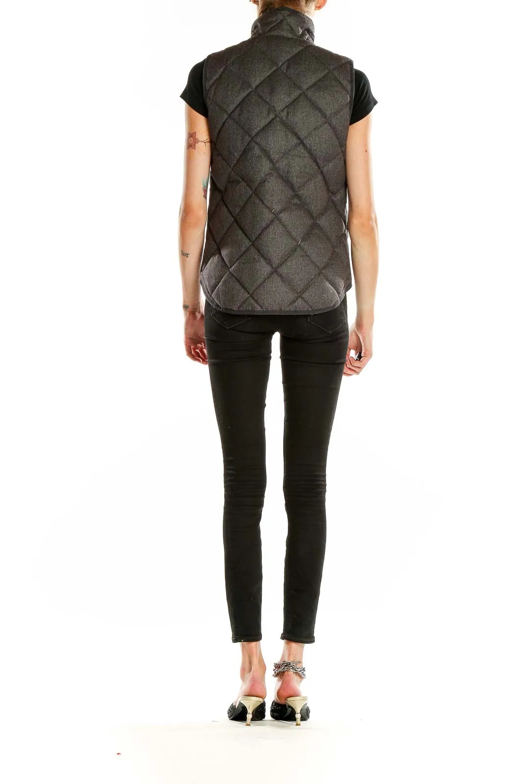 Charcoal Quilted Puffer Vest