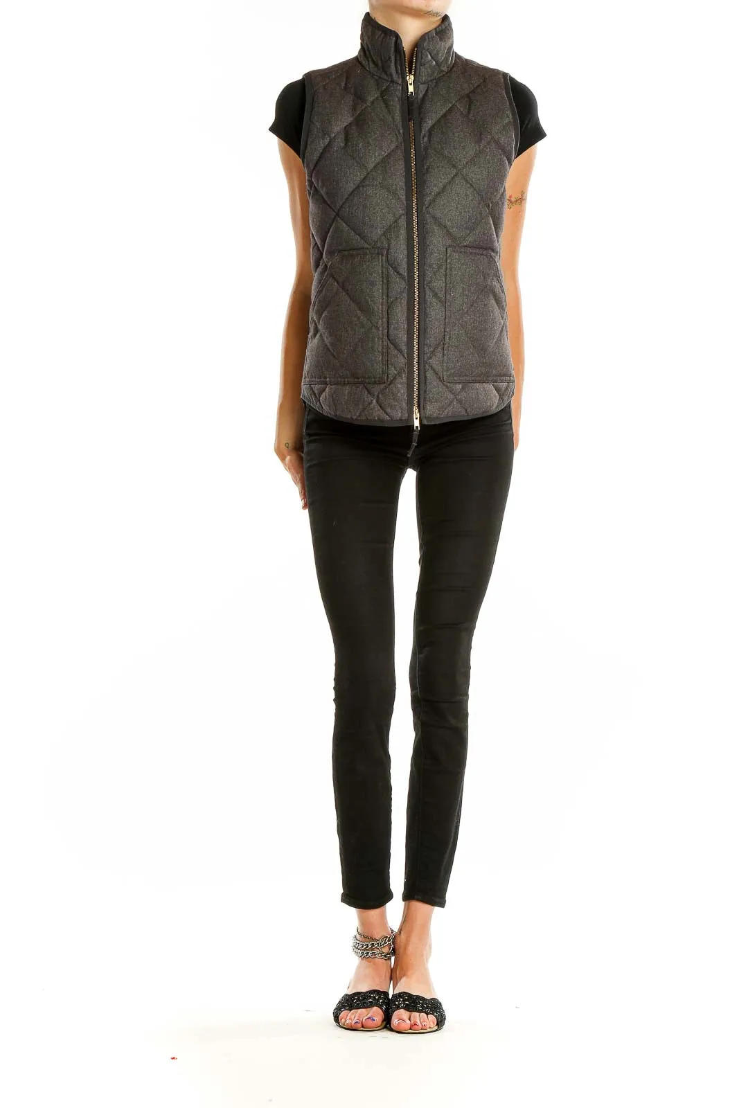 Charcoal Quilted Puffer Vest