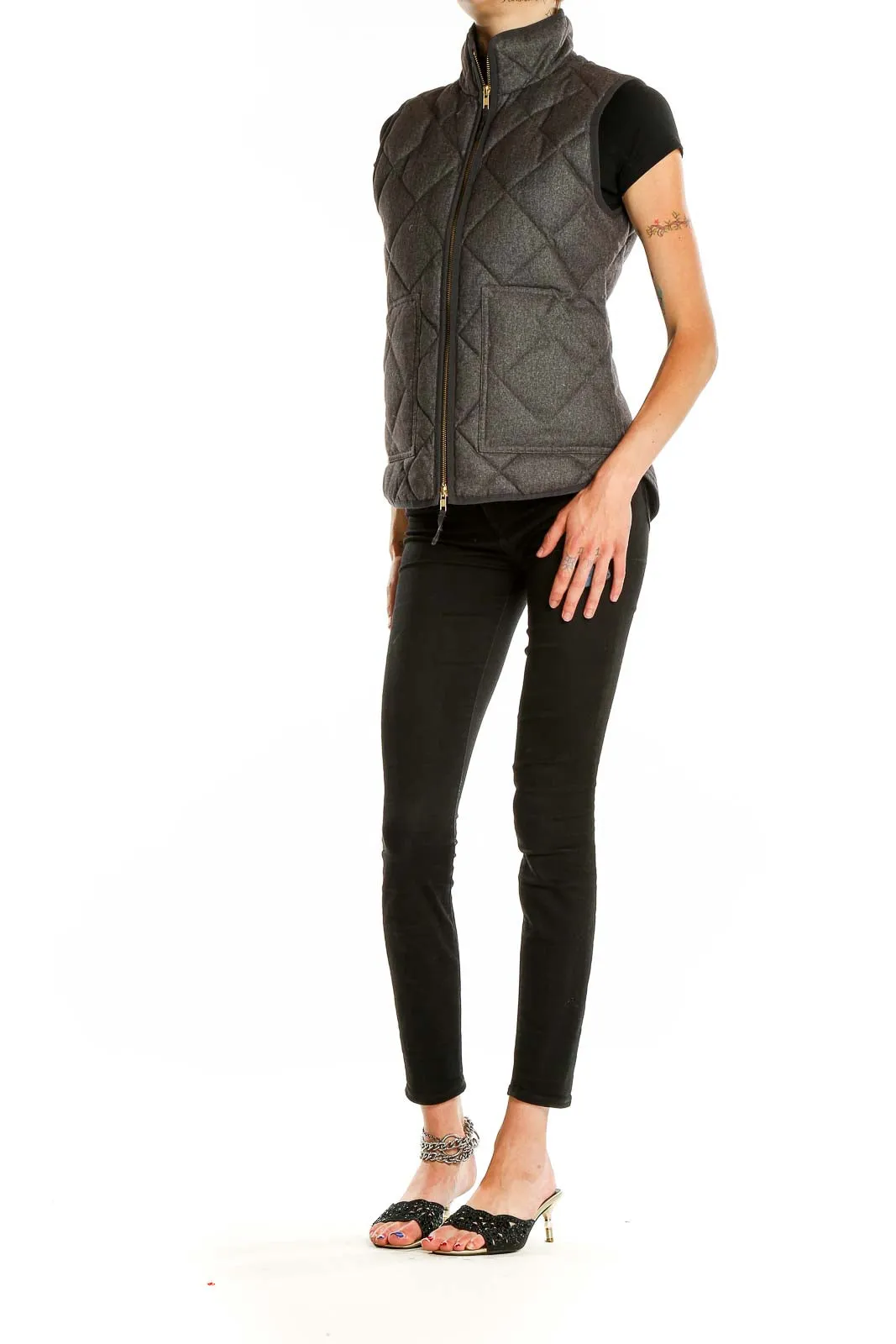 Charcoal Quilted Puffer Vest