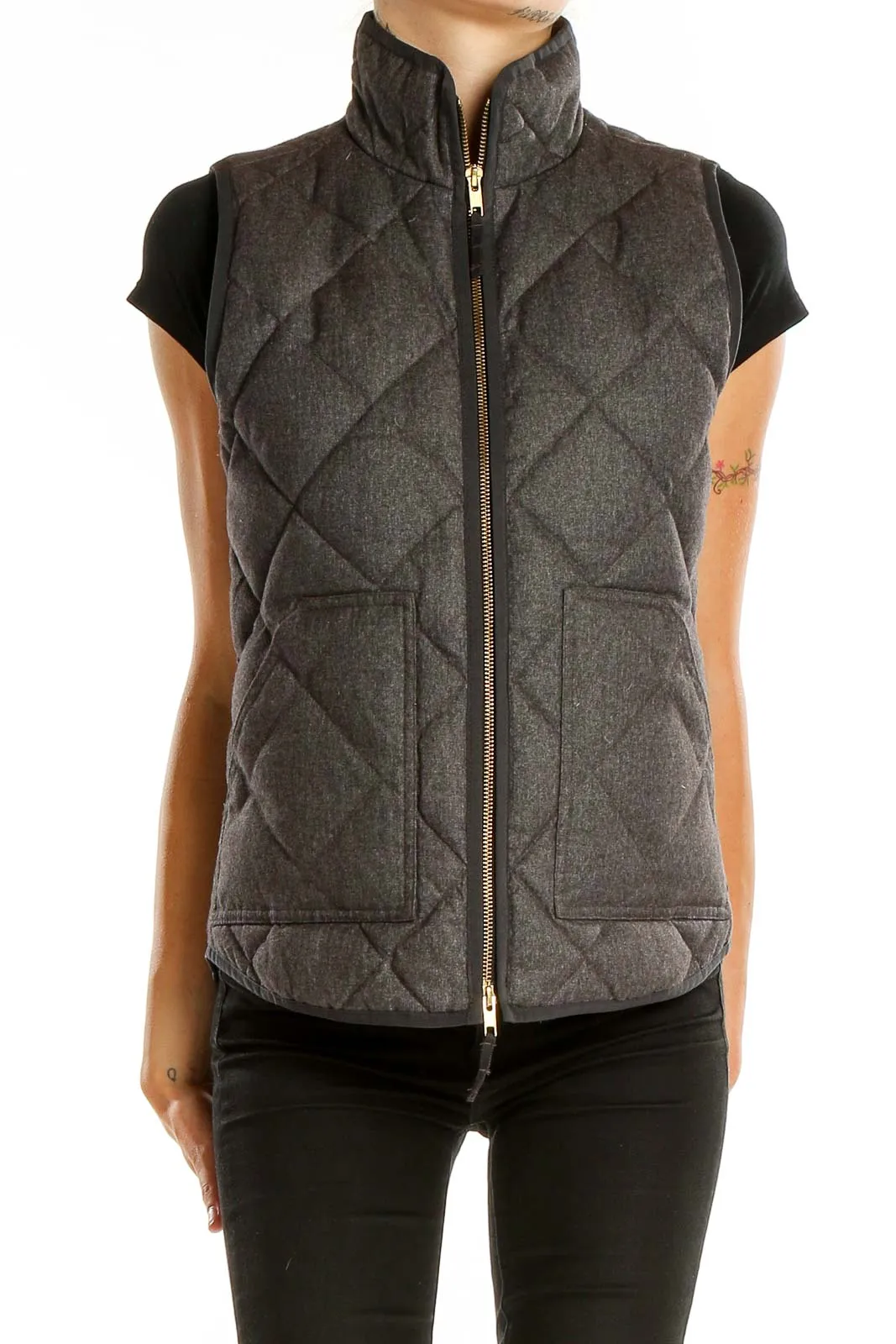 Charcoal Quilted Puffer Vest