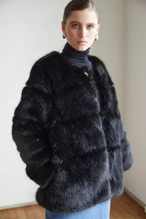 Coco Faux Fur Coat <br>-BLK-