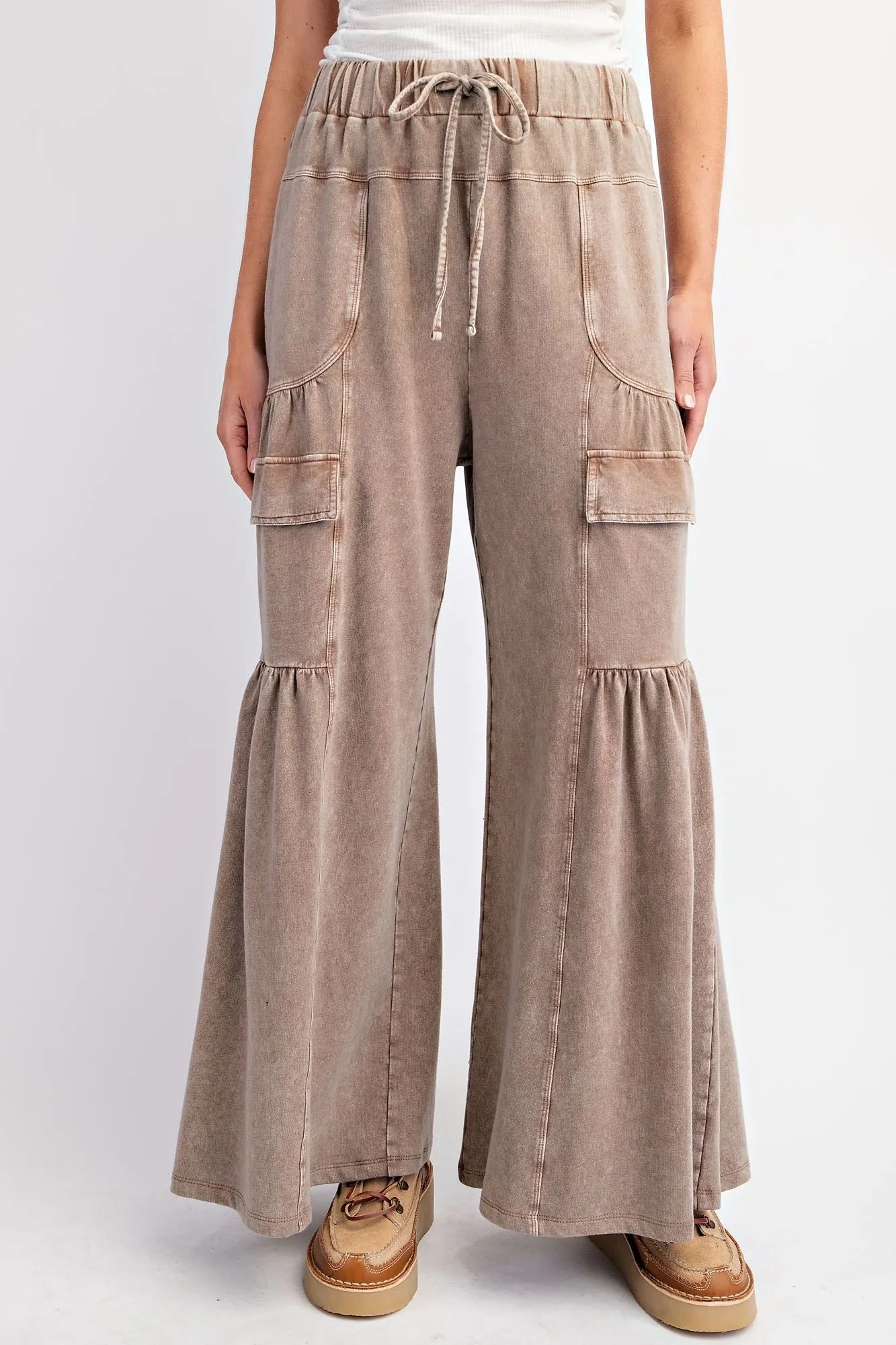 Comfy Vibes Washed Mocha Pants