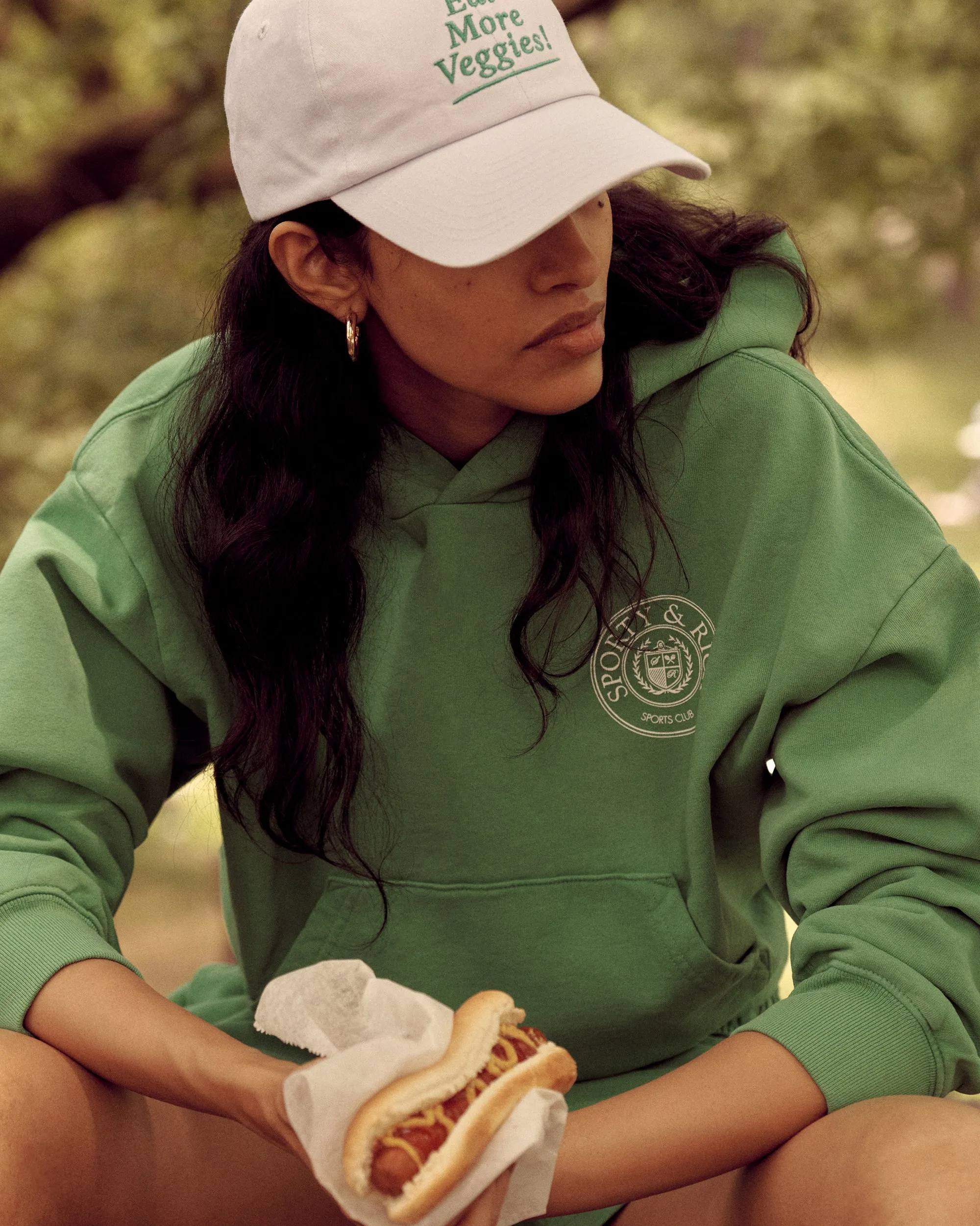 Connecticut Crest Cropped Hoodie - Verde/White