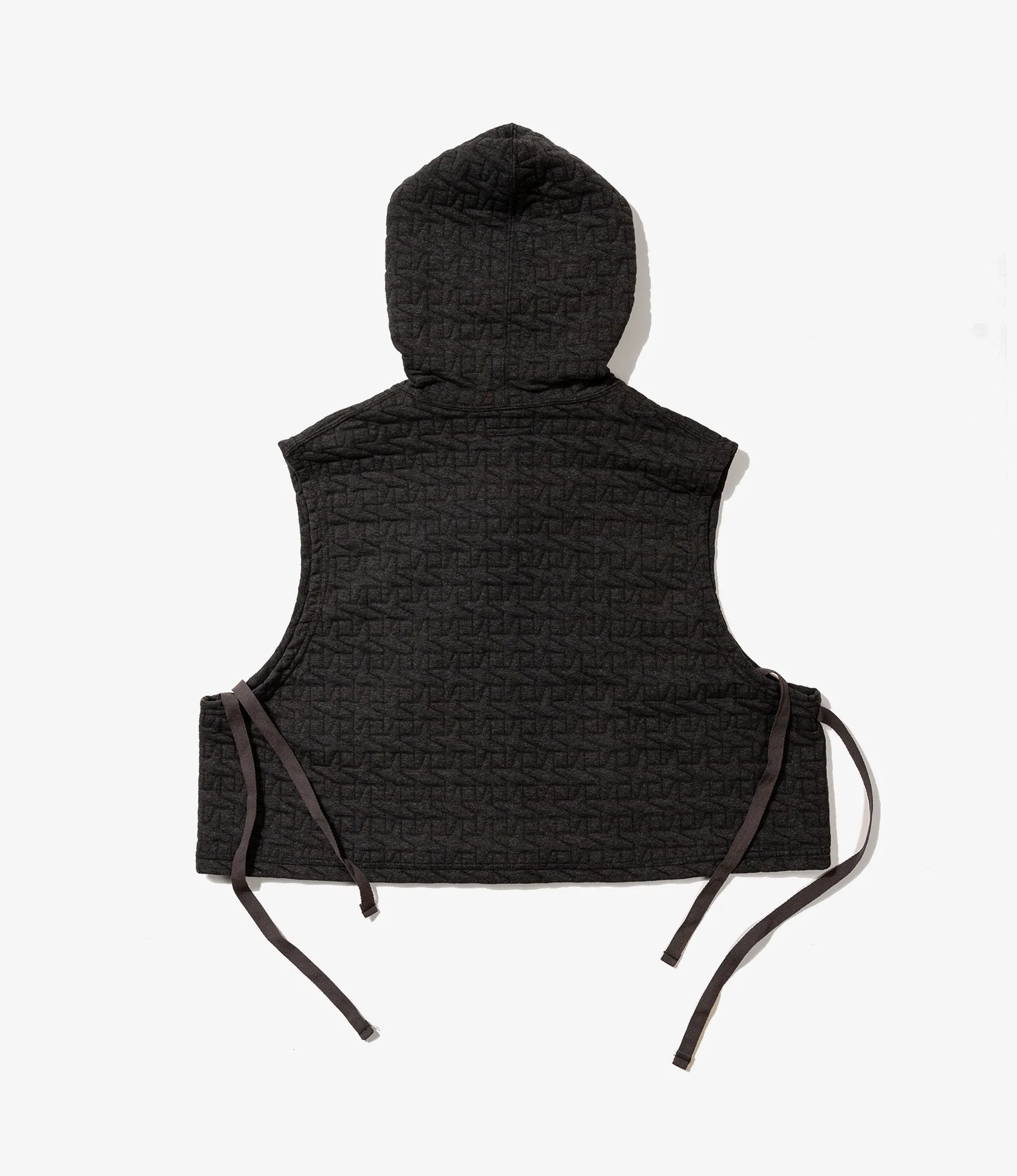 Engineered Garments Hooded Knit Vest - Charcoal PC Quilted Jersey