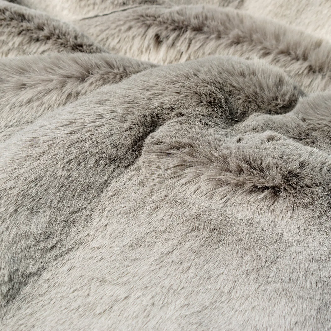 Faux-Fur Dog Blanket in Minky Grey