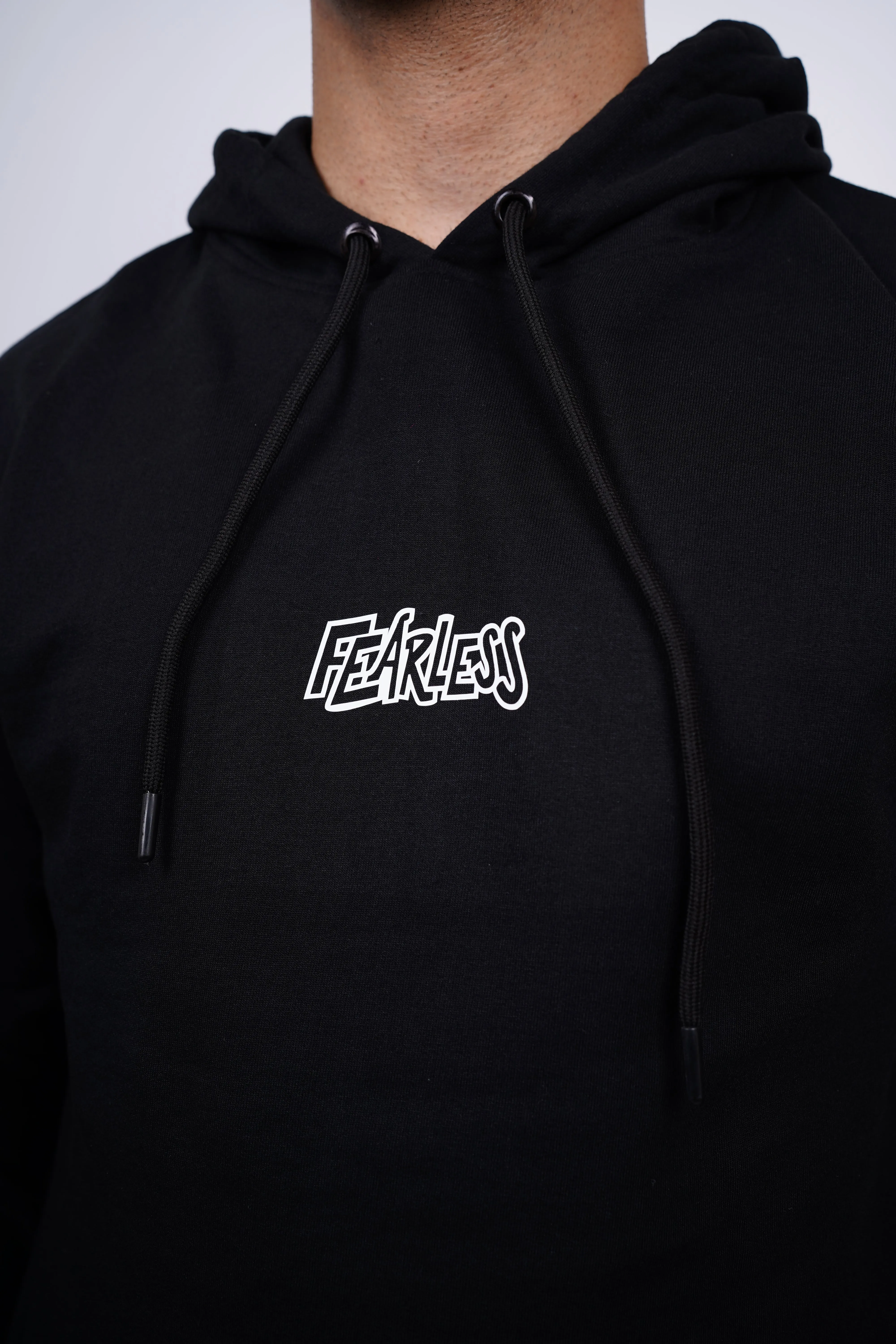 Fearless Relaxed fit Black Hoodie for Men By DemonWear