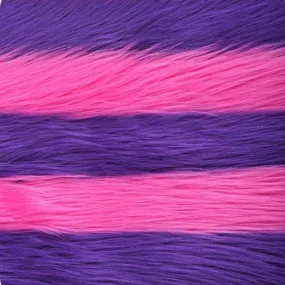 Fuchsia Purple Striped Faux Fur Fabric