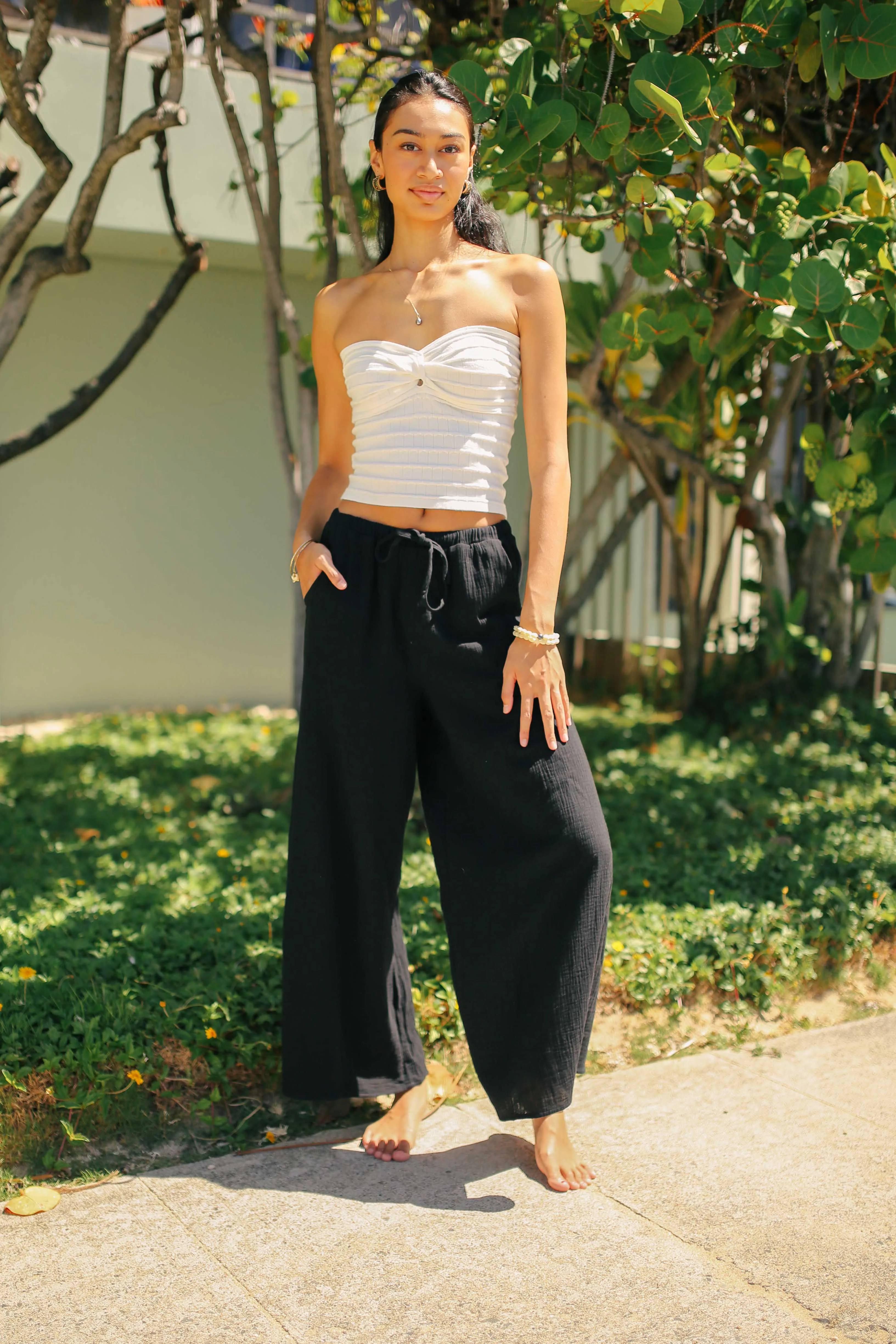 Gauze Drawstring Pants (3 colors) (RESTOCK)