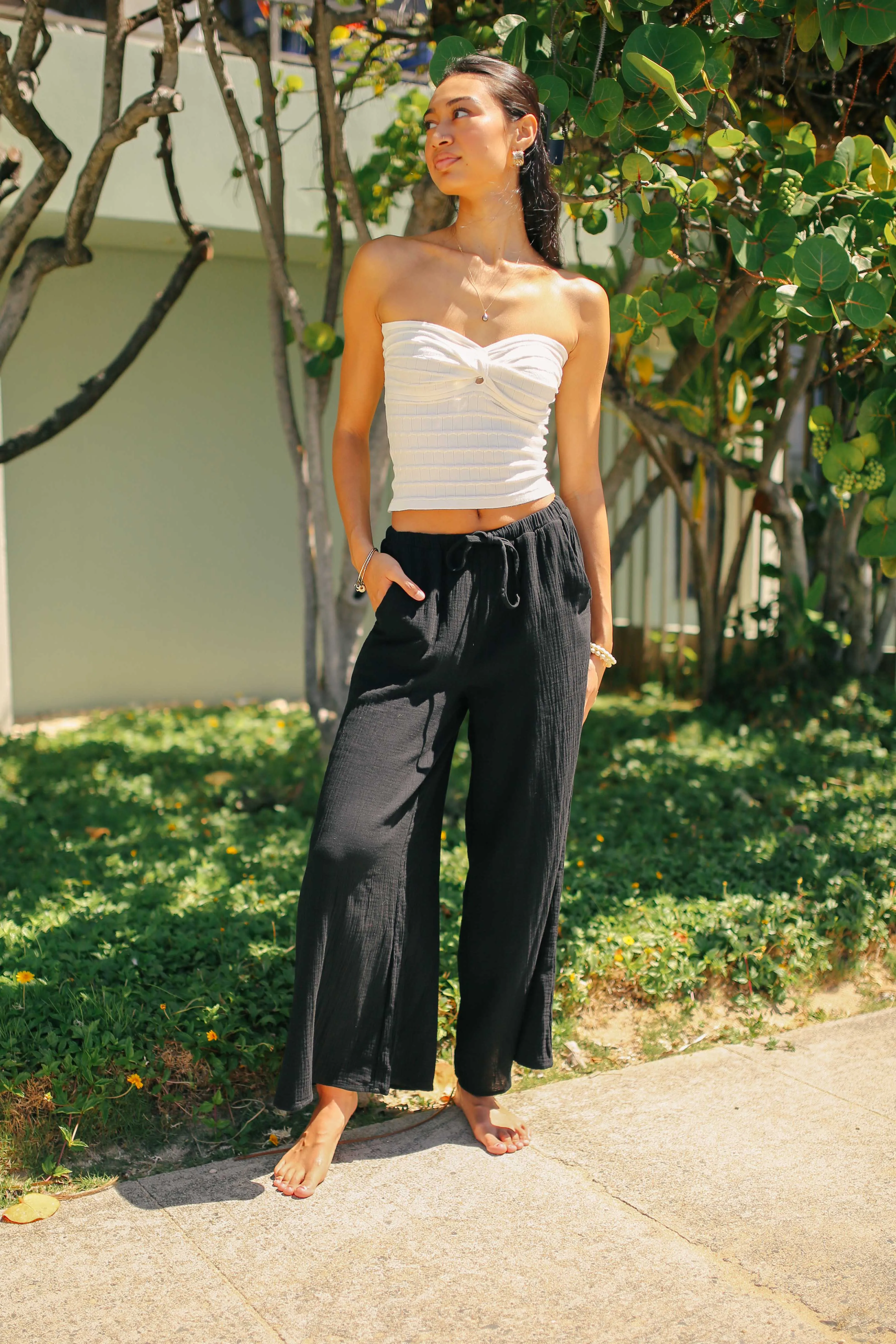 Gauze Drawstring Pants (3 colors) (RESTOCK)