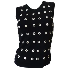 Gianfranco Ferre White Eyelet Sweater Vest