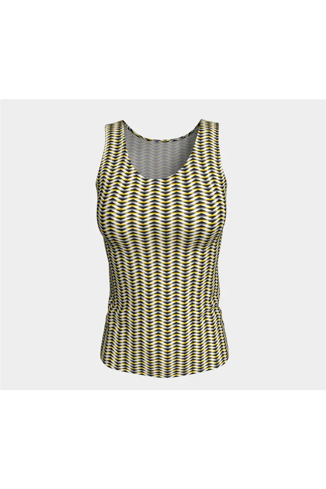 Gold Striped Fitted Tank Top