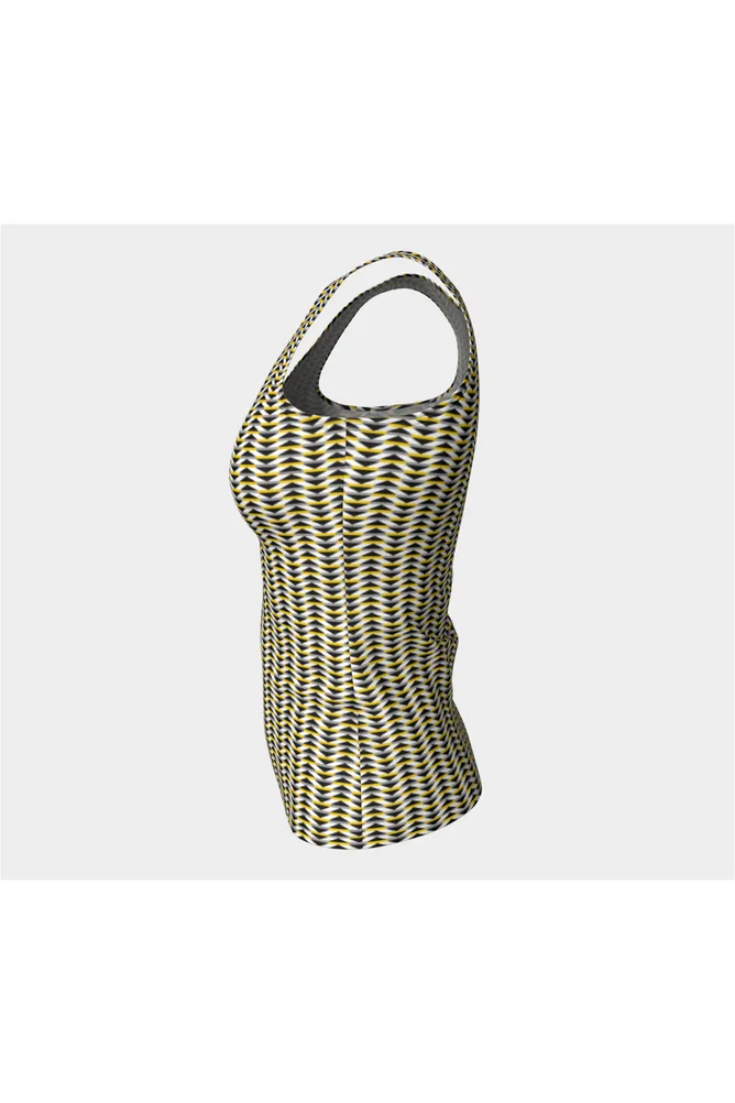 Gold Striped Fitted Tank Top