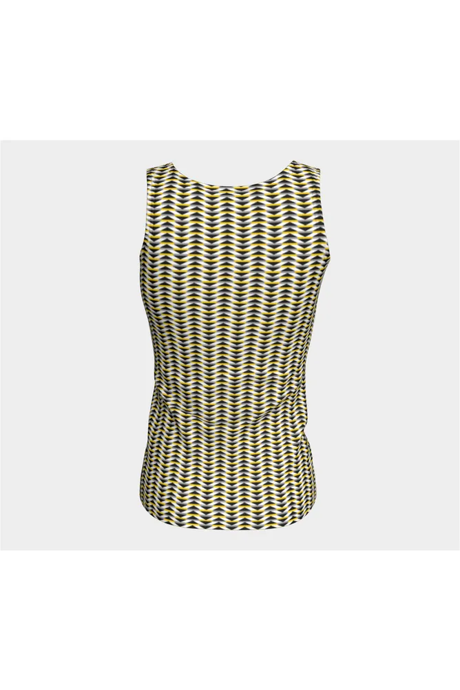 Gold Striped Fitted Tank Top