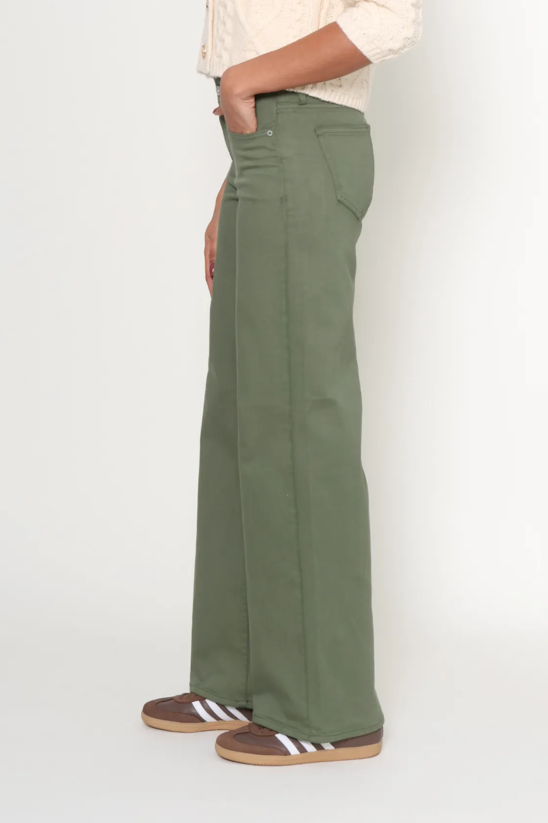 Green Nori Wide Leg Jean