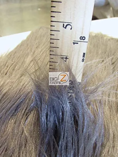 Grey Frost Solid Gorilla Animal Long Pile Faux Fur Fabric / Sold By The Yard