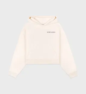 H&W Club Cropped Hoodie - Cream/Navy