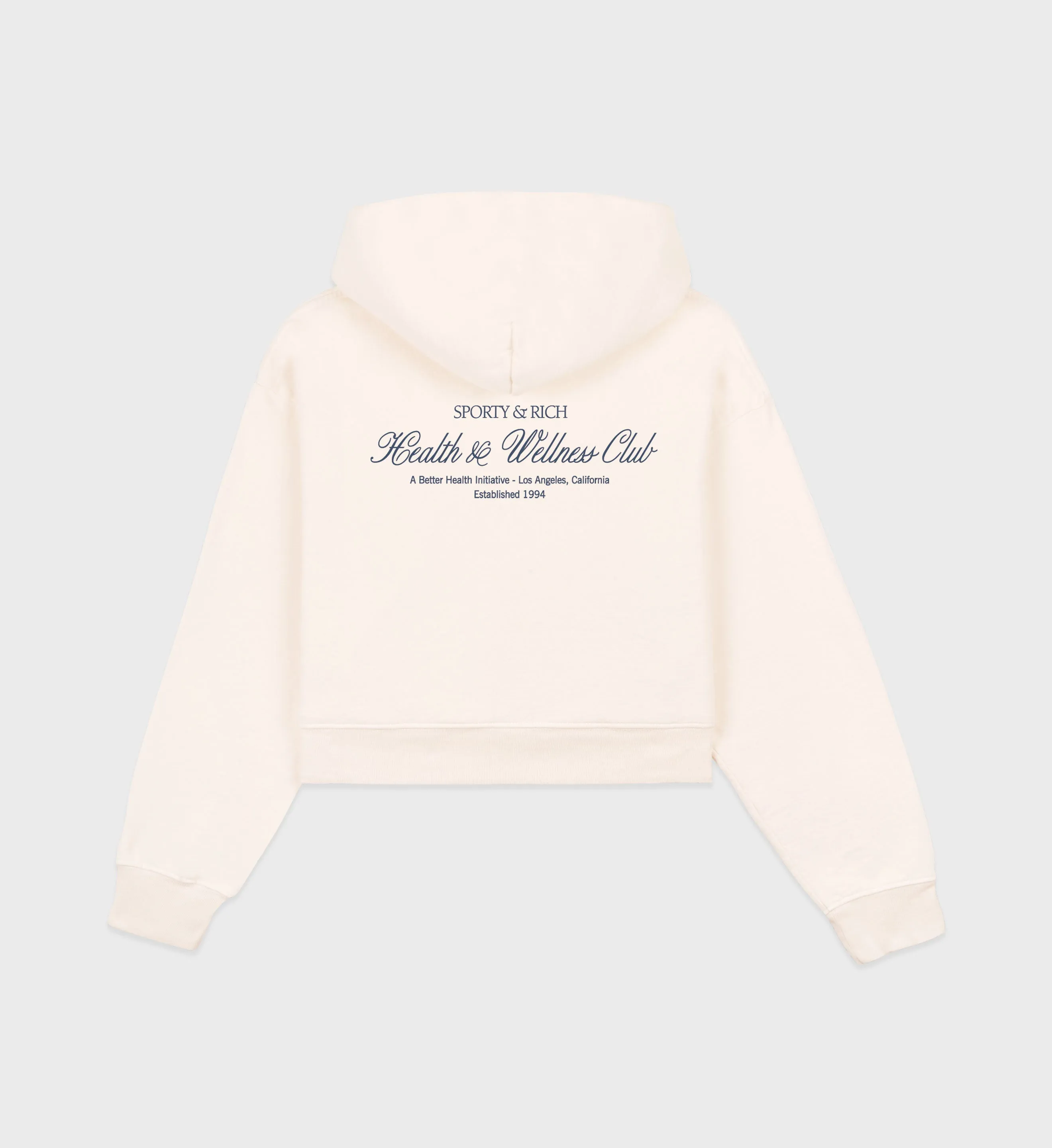 H&W Club Cropped Hoodie - Cream/Navy