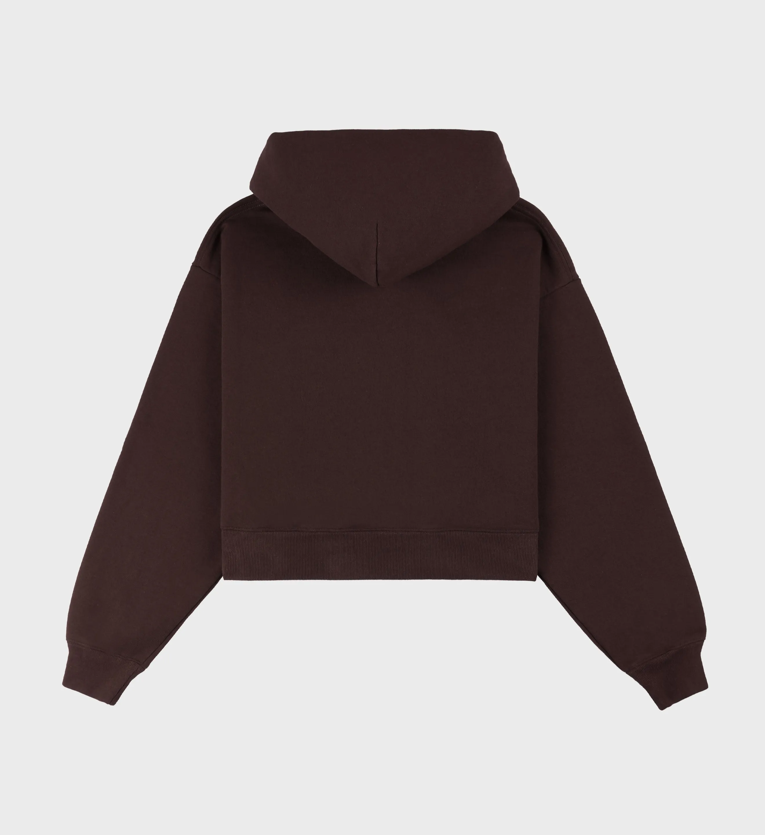 H&W Crest Cropped Hoodie - Chocolate/Cream