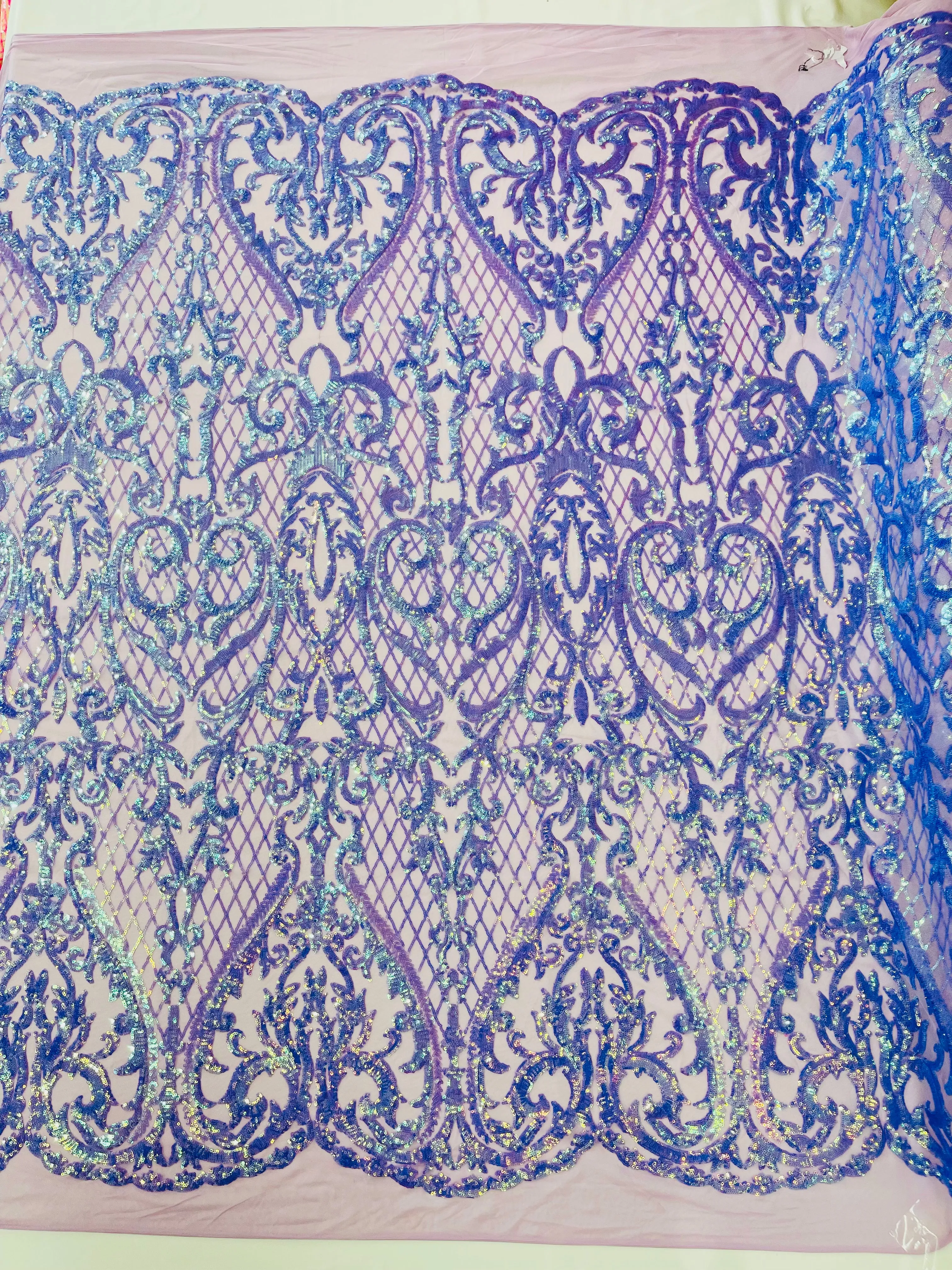 HEART DAMASK SEQUIN (By The Yard)