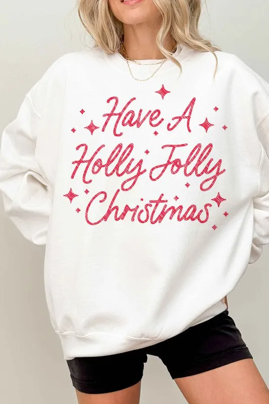 HOLLY JOLLY CHRISTMAS OVERSIZED SWEATSHIRT