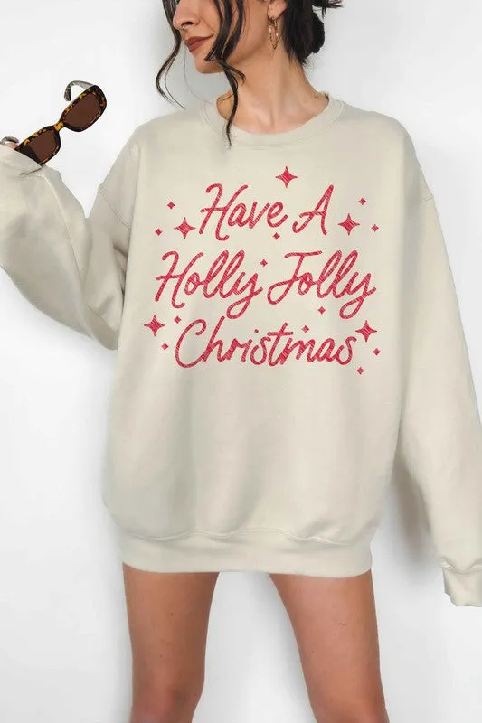 HOLLY JOLLY CHRISTMAS OVERSIZED SWEATSHIRT