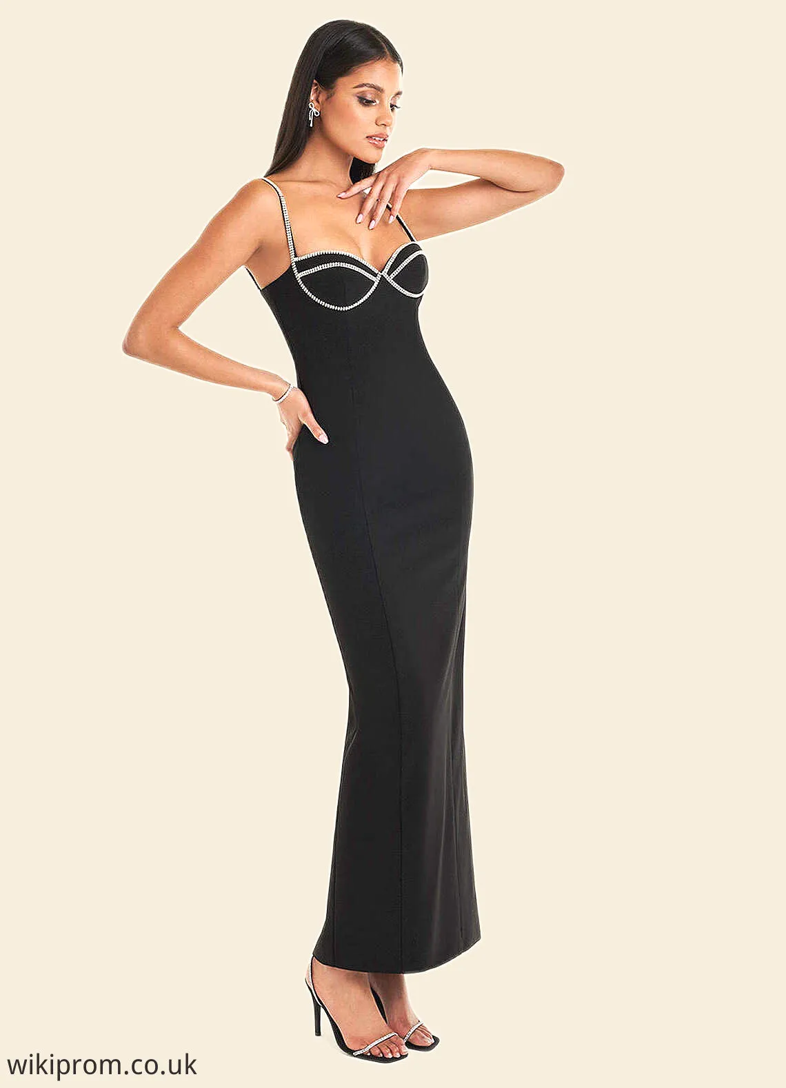 Janice Asha Black Rhinestone Maxi Dress Atelier Dresses | Azazie SWKP0022877