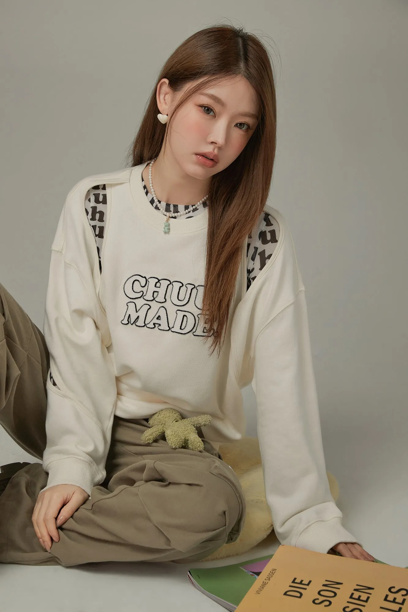 Logo Slit Oversized Sweatshirt