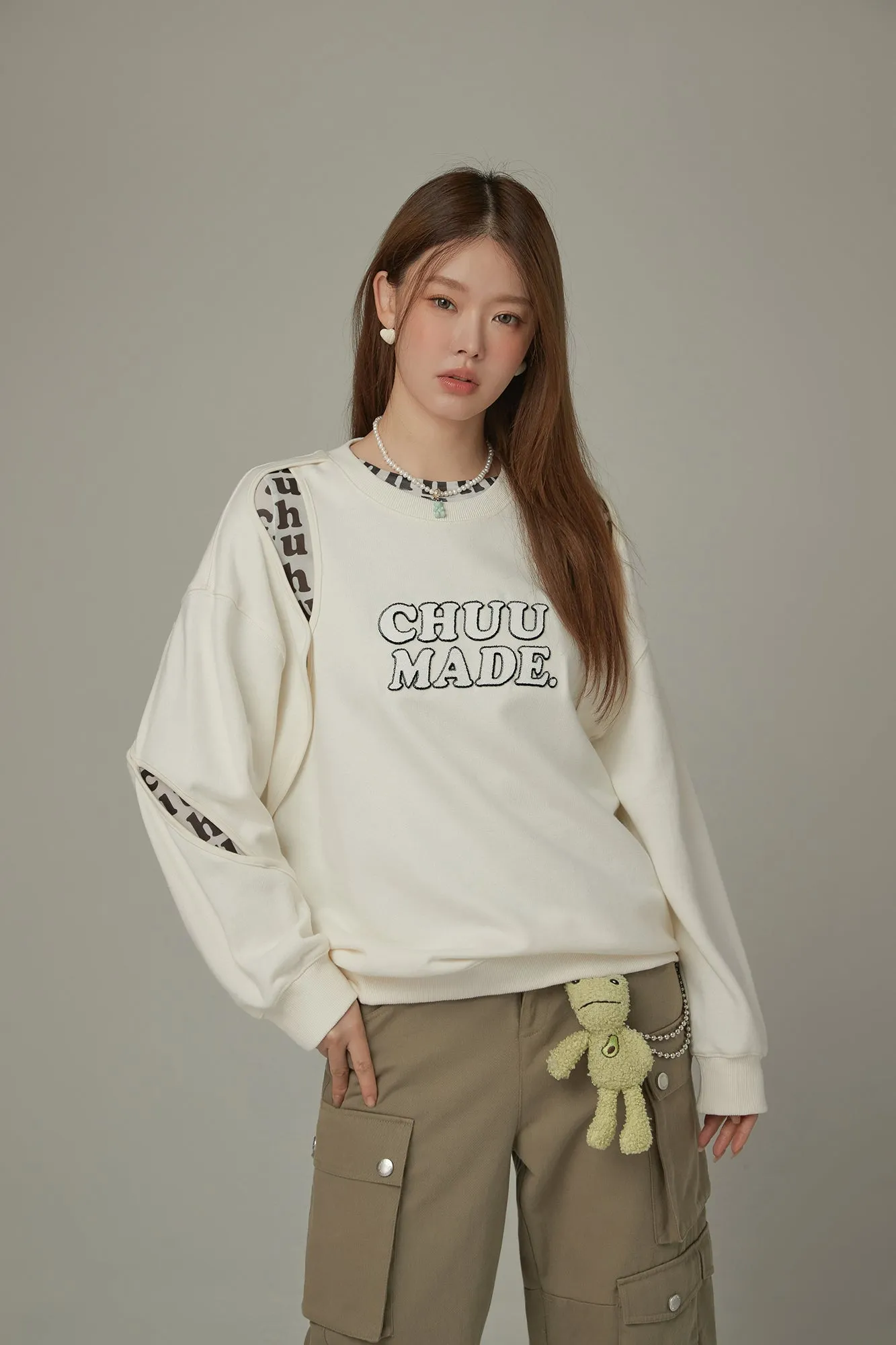 Logo Slit Oversized Sweatshirt