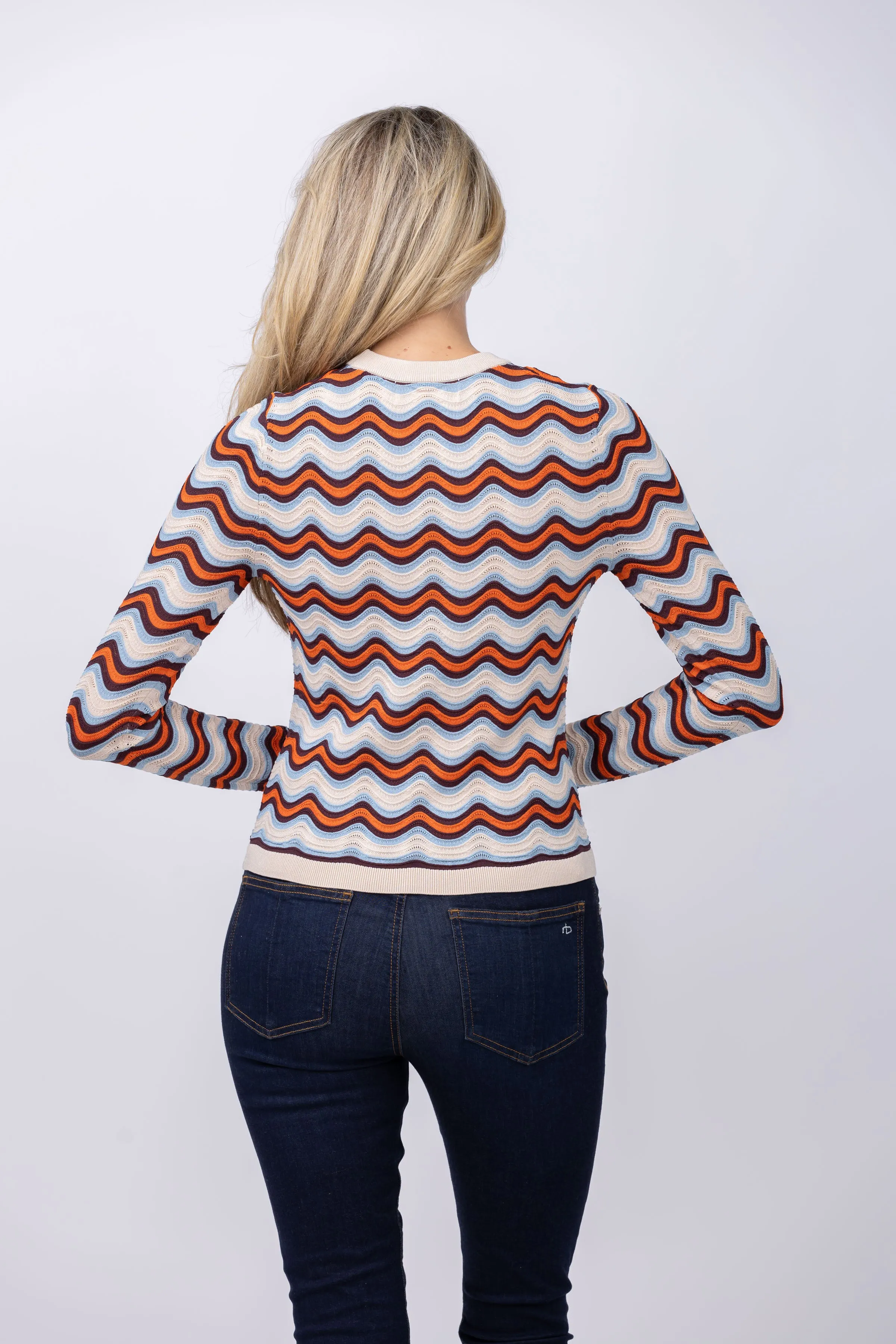 Love The Label Sarafina Knit Tee in Orange Multi