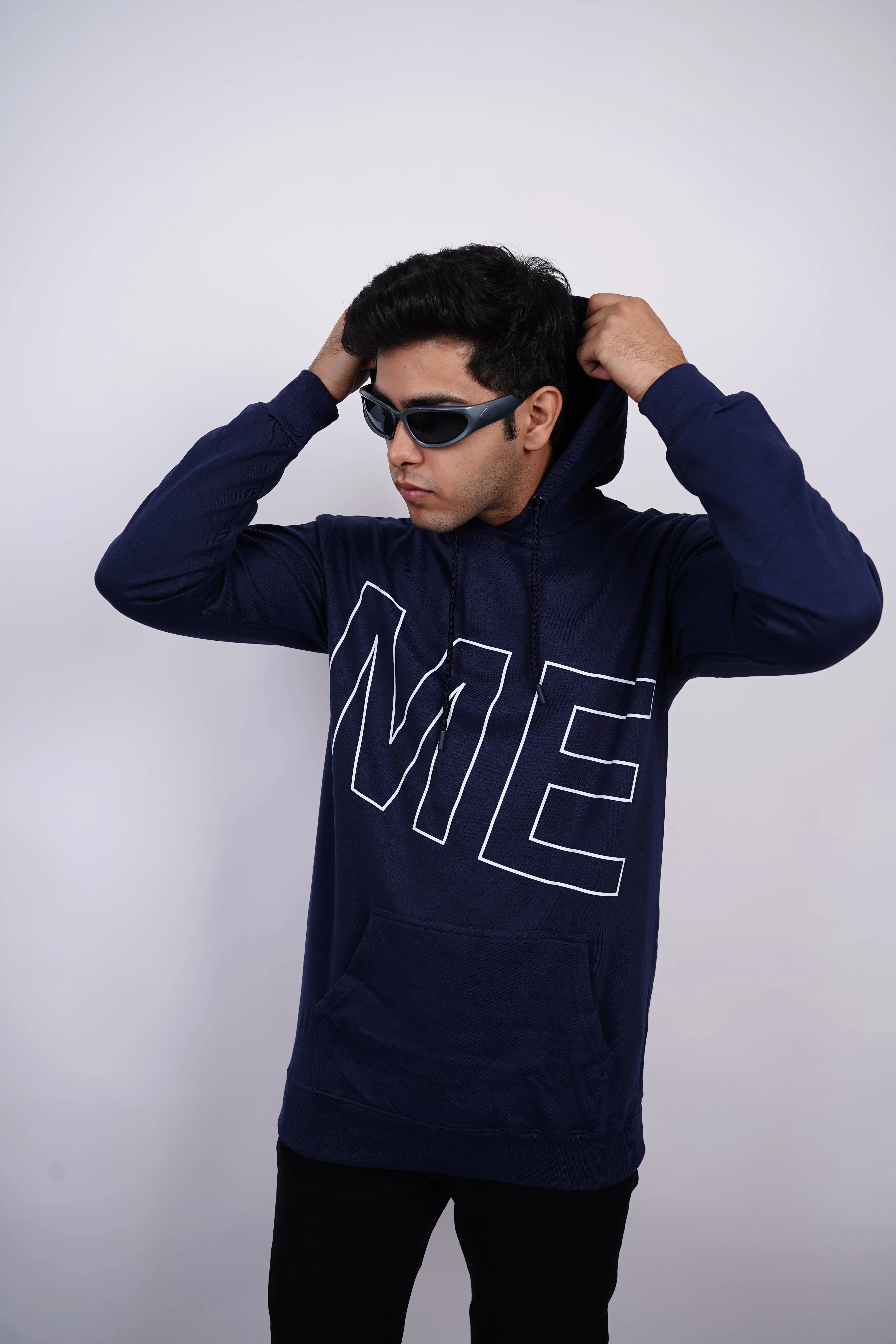 ME Relaxed fit Dark Heaven Blue Hoodie for Men By DemonWear