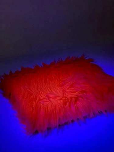 Neon Orange UV Reactive Solid Shaggy Faux Fur Fabric / Sold By The Yard