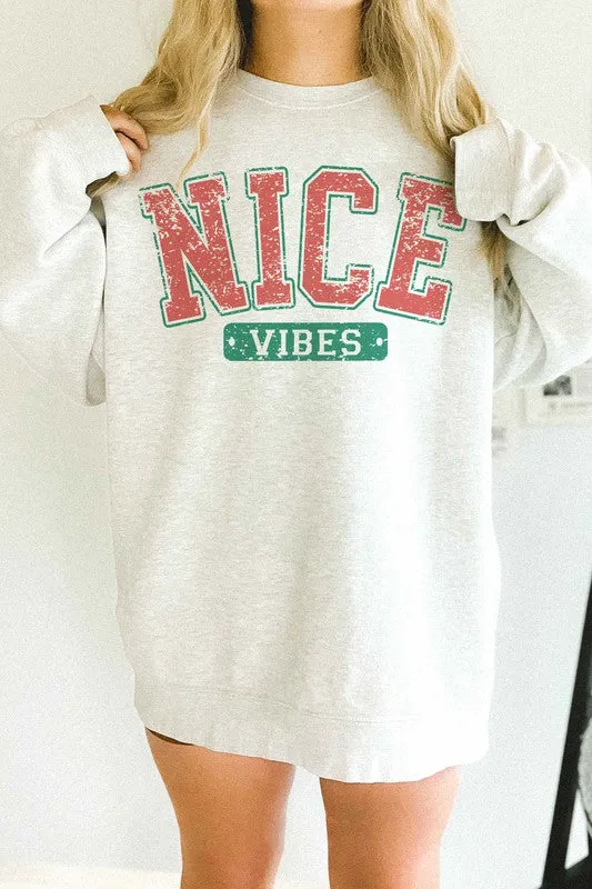 NICE VIBES CHRISTMAS OVERSIZED SWEATSHIRT