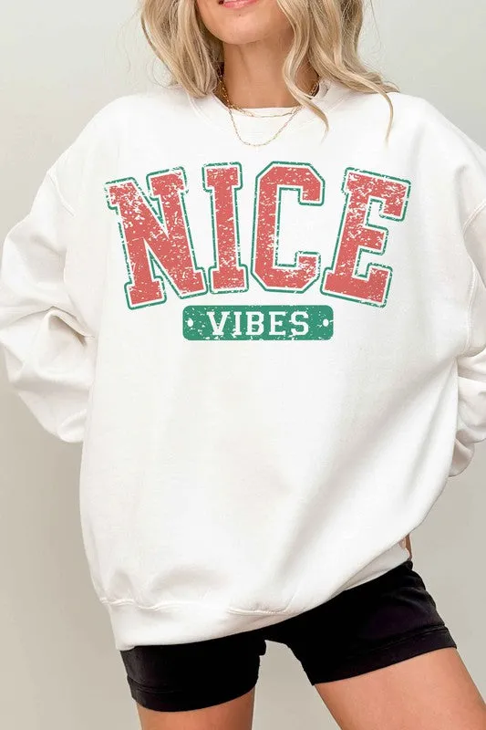 NICE VIBES CHRISTMAS OVERSIZED SWEATSHIRT