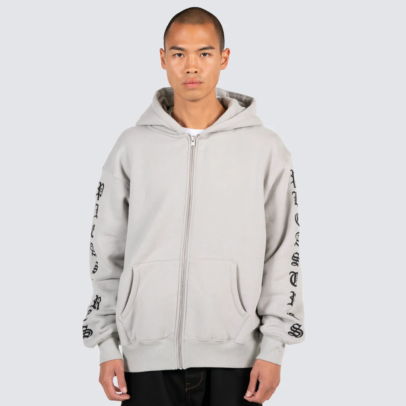 Oe Zip Up Hoodie Grey