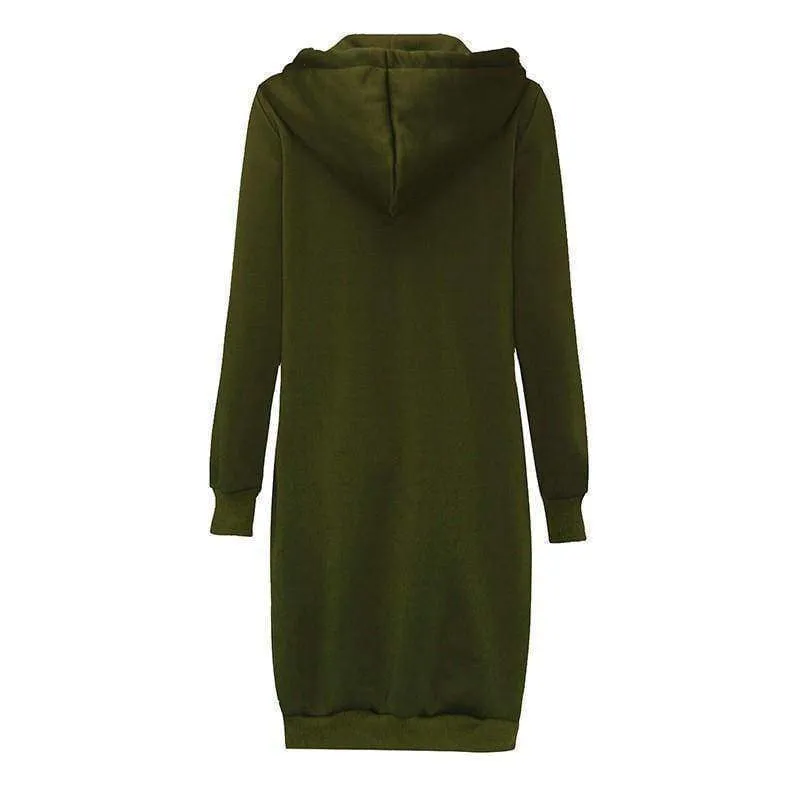 Oversized S-5XL Long Hoodies Coat with Pockets