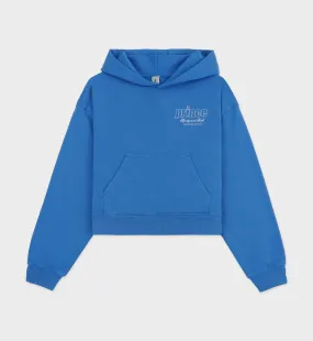 Prince Health Cropped Hoodie - Lapis/White