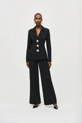 Scuba Crepe Wide-Leg Pull-On Pants