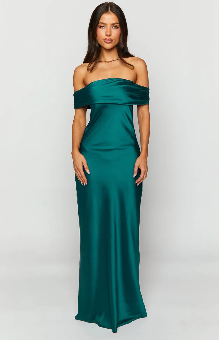 Seraphina Teal Off The Shoulder Maxi Dress