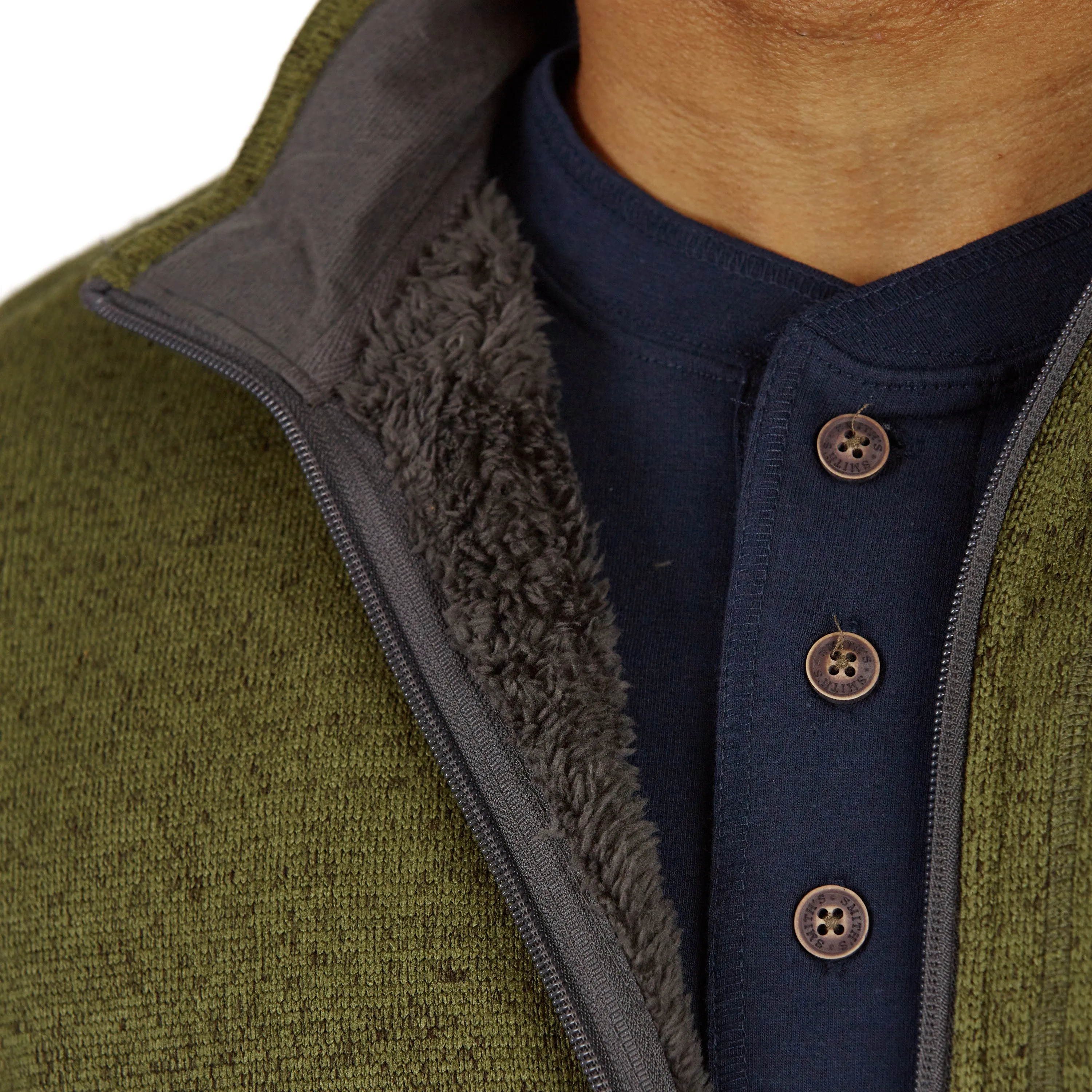 SHERPA-LINED SWEATER FLEECE VEST