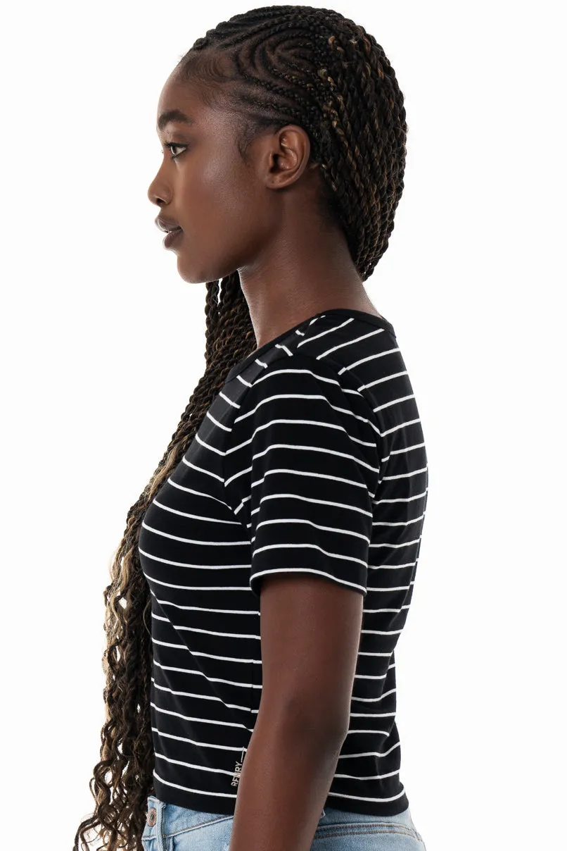 Striped Fitted T-Shirt _ 153811 _ Black