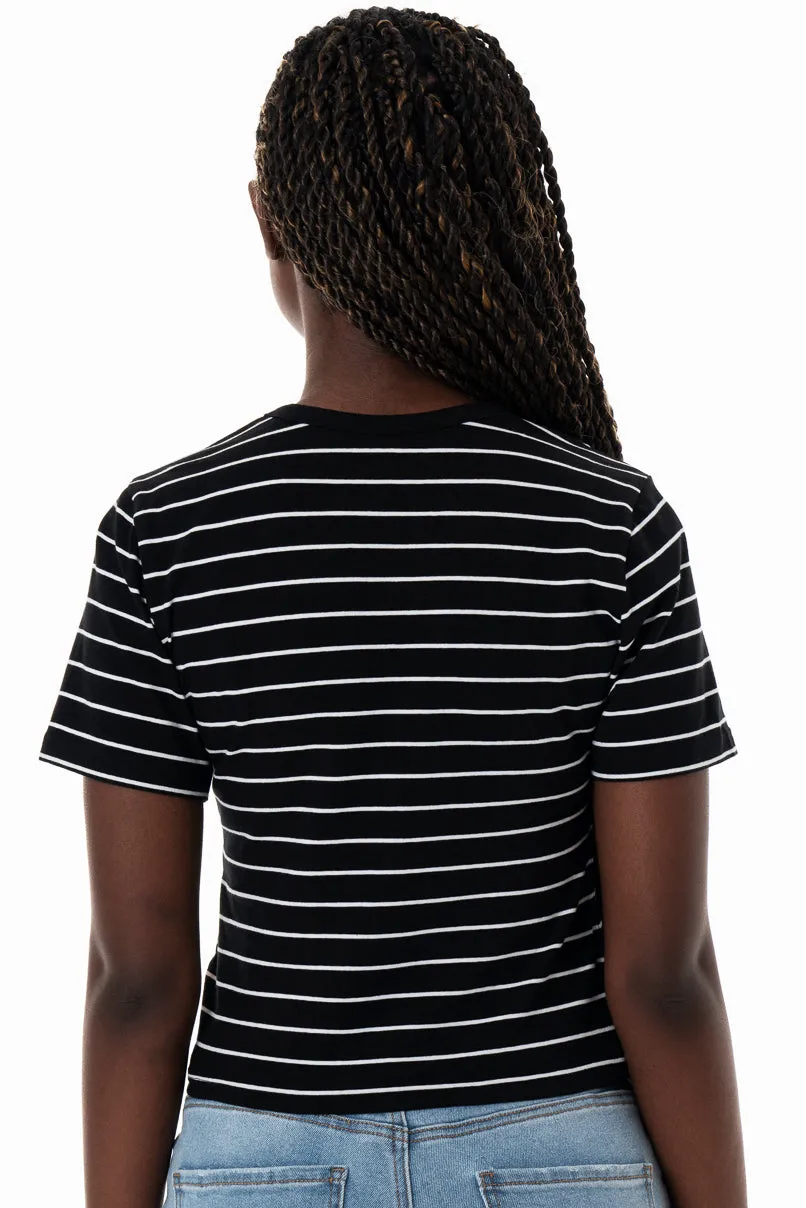 Striped Fitted T-Shirt _ 153811 _ Black