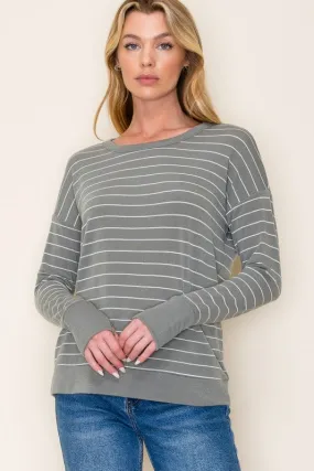 Striped Thumbhole Tops - 2 Colors!